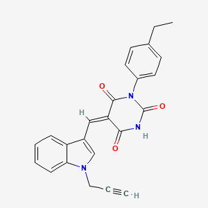 (5E)-1-(4-ethylphenyl)-5-{[1-(prop-2-yn-1-yl)-1H-indol-3-yl]methylidene}pyrimidine-2,4,6(1H,3H,5H)-trione