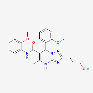 2-(3-hydroxypropyl)-N,7-bis(2-methoxyphenyl)-5-methyl-4,7-dihydro-[1,2,4]triazolo[1,5-a]pyrimidine-6-carboxamide