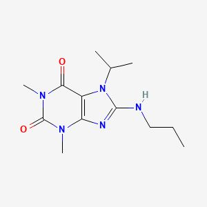 molecular formula C13H21N5O2 B11606396 1,3-dimethyl-7-(propan-2-yl)-8-(propylamino)-2,3,6,7-tetrahydro-1H-purine-2,6-dione 