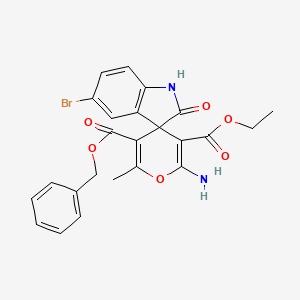 5'-Benzyl 3'-ethyl 2'-amino-5-bromo-6'-methyl-2-oxo-1,2-dihydrospiro[indole-3,4'-pyran]-3',5'-dicarboxylate