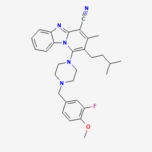 1-[4-(3-Fluoro-4-methoxybenzyl)-1-piperazinyl]-2-isopentyl-3-methylpyrido[1,2-a]benzimidazole-4-carbonitrile