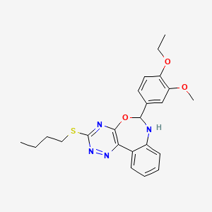 3-(Butylsulfanyl)-6-(4-ethoxy-3-methoxyphenyl)-6,7-dihydro[1,2,4]triazino[5,6-d][3,1]benzoxazepine