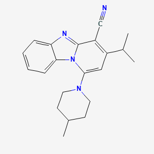 1-(4-Methylpiperidin-1-yl)-3-(propan-2-yl)pyrido[1,2-a]benzimidazole-4-carbonitrile