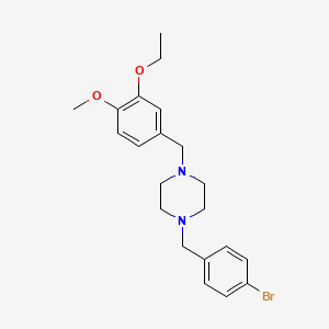 1-[(4-Bromophenyl)methyl]-4-[(3-ethoxy-4-methoxyphenyl)methyl]piperazine