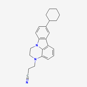 3-(8-cyclohexyl-1,2-dihydro-3H-pyrazino[3,2,1-jk]carbazol-3-yl)propanenitrile