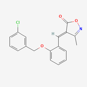 molecular formula C18H14ClNO3 B11606532 (4E)-4-{2-[(3-chlorobenzyl)oxy]benzylidene}-3-methyl-1,2-oxazol-5(4H)-one 