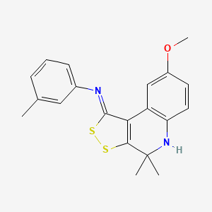 N-[(1Z)-8-methoxy-4,4-dimethyl-4,5-dihydro-1H-[1,2]dithiolo[3,4-c]quinolin-1-ylidene]-3-methylaniline