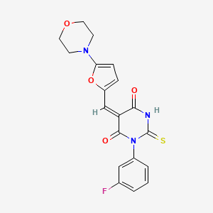 (5E)-1-(3-fluorophenyl)-5-{[5-(morpholin-4-yl)furan-2-yl]methylidene}-2-thioxodihydropyrimidine-4,6(1H,5H)-dione