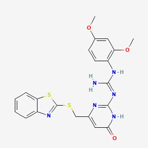 1-{6-[(1,3-Benzothiazol-2-ylsulfanyl)methyl]-4-oxo-1,4-dihydropyrimidin-2-yl}-2-(2,4-dimethoxyphenyl)guanidine