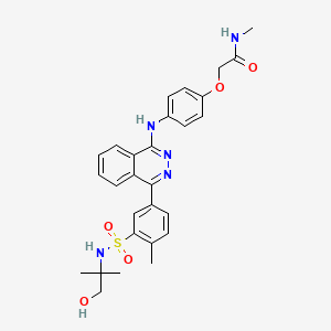 2-{4-[(4-{3-[(1-hydroxy-2-methylpropan-2-yl)sulfamoyl]-4-methylphenyl}phthalazin-1-yl)amino]phenoxy}-N-methylacetamide