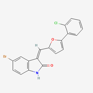 (3Z)-5-bromo-3-{[5-(2-chlorophenyl)furan-2-yl]methylidene}-1,3-dihydro-2H-indol-2-one