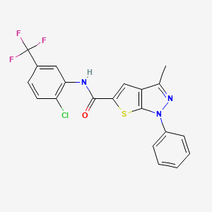 N-[2-chloro-5-(trifluoromethyl)phenyl]-3-methyl-1-phenyl-1H-thieno[2,3-c]pyrazole-5-carboxamide