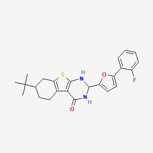 molecular formula C24H25FN2O2S B11606636 7-tert-butyl-2-[5-(2-fluorophenyl)furan-2-yl]-2,3,5,6,7,8-hexahydro[1]benzothieno[2,3-d]pyrimidin-4(1H)-one 