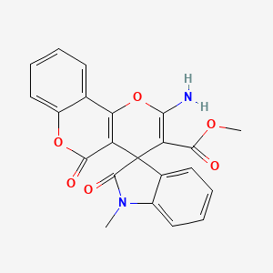 methyl 2'-amino-1-methyl-2,5'-dioxo-1,2-dihydro-5'H-spiro[indole-3,4'-pyrano[3,2-c]chromene]-3'-carboxylate