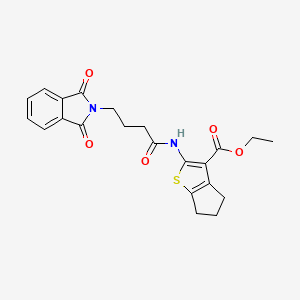 molecular formula C22H22N2O5S B11606663 ethyl 2-{[4-(1,3-dioxo-1,3-dihydro-2H-isoindol-2-yl)butanoyl]amino}-5,6-dihydro-4H-cyclopenta[b]thiophene-3-carboxylate 