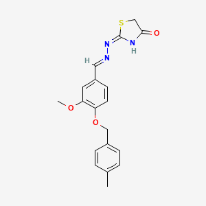 2-[(2E)-2-{3-methoxy-4-[(4-methylbenzyl)oxy]benzylidene}hydrazinyl]-1,3-thiazol-4(5H)-one