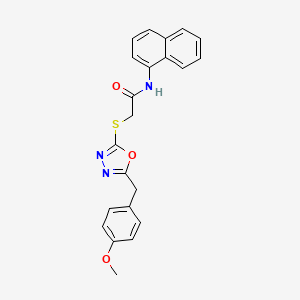 2-{[5-(4-methoxybenzyl)-1,3,4-oxadiazol-2-yl]sulfanyl}-N-(naphthalen-1-yl)acetamide