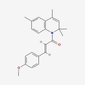 molecular formula C23H25NO2 B11606738 (2E)-3-(4-methoxyphenyl)-1-(2,2,4,6-tetramethylquinolin-1(2H)-yl)prop-2-en-1-one 