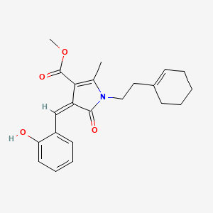 molecular formula C22H25NO4 B11606752 methyl (4Z)-1-[2-(cyclohex-1-en-1-yl)ethyl]-4-(2-hydroxybenzylidene)-2-methyl-5-oxo-4,5-dihydro-1H-pyrrole-3-carboxylate 