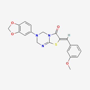 (7Z)-3-(1,3-benzodioxol-5-yl)-7-(3-methoxybenzylidene)-3,4-dihydro-2H-[1,3]thiazolo[3,2-a][1,3,5]triazin-6(7H)-one