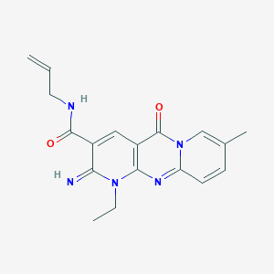 7-ethyl-6-imino-13-methyl-2-oxo-N-(prop-2-en-1-yl)-1,7,9-triazatricyclo[8.4.0.0^{3,8}]tetradeca-3(8),4,9,11,13-pentaene-5-carboxamide