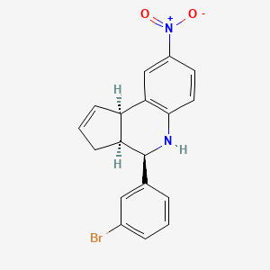 molecular formula C18H15BrN2O2 B11606773 (3aS,4R,9bR)-4-(3-bromophenyl)-8-nitro-3a,4,5,9b-tetrahydro-3H-cyclopenta[c]quinoline 