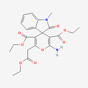 Diethyl 2'-amino-6'-(2-ethoxy-2-oxoethyl)-1-methyl-2-oxo-1,2-dihydrospiro[indole-3,4'-pyran]-3',5'-dicarboxylate