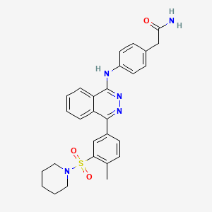 2-[4-({4-[4-Methyl-3-(piperidin-1-ylsulfonyl)phenyl]phthalazin-1-yl}amino)phenyl]acetamide