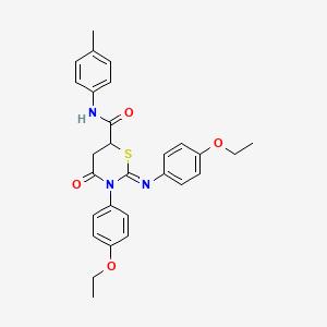 (2E)-3-(4-ethoxyphenyl)-2-[(4-ethoxyphenyl)imino]-N-(4-methylphenyl)-4-oxo-1,3-thiazinane-6-carboxamide