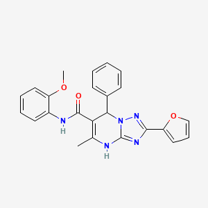 molecular formula C24H21N5O3 B11606814 2-(furan-2-yl)-N-(2-methoxyphenyl)-5-methyl-7-phenyl-4,7-dihydro-[1,2,4]triazolo[1,5-a]pyrimidine-6-carboxamide 