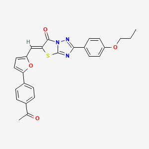 (5Z)-5-{[5-(4-acetylphenyl)furan-2-yl]methylidene}-2-(4-propoxyphenyl)[1,3]thiazolo[3,2-b][1,2,4]triazol-6(5H)-one