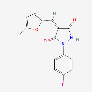 (4Z)-1-(4-fluorophenyl)-4-[(5-methylfuran-2-yl)methylidene]pyrazolidine-3,5-dione