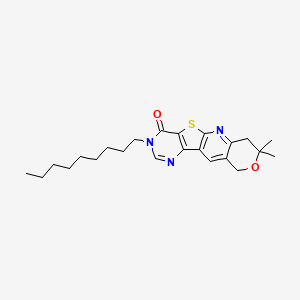 molecular formula C23H31N3O2S B11606868 5,5-dimethyl-14-nonyl-6-oxa-17-thia-2,12,14-triazatetracyclo[8.7.0.03,8.011,16]heptadeca-1,3(8),9,11(16),12-pentaen-15-one 