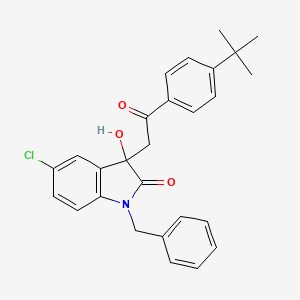 1-benzyl-3-[2-(4-tert-butylphenyl)-2-oxoethyl]-5-chloro-3-hydroxy-1,3-dihydro-2H-indol-2-one