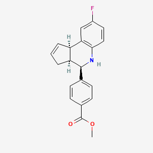 molecular formula C20H18FNO2 B11606910 methyl 4-[(3aS,4R,9bR)-8-fluoro-3a,4,5,9b-tetrahydro-3H-cyclopenta[c]quinolin-4-yl]benzoate 