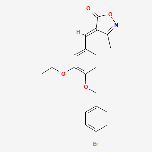 molecular formula C20H18BrNO4 B11606913 (4E)-4-{4-[(4-bromobenzyl)oxy]-3-ethoxybenzylidene}-3-methyl-1,2-oxazol-5(4H)-one 