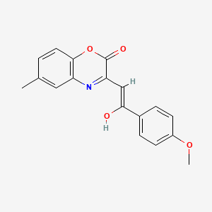 molecular formula C18H15NO4 B11606926 (3E)-3-[2-(4-methoxyphenyl)-2-oxoethylidene]-6-methyl-3,4-dihydro-2H-1,4-benzoxazin-2-one 