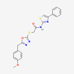 2-{[5-(4-methoxybenzyl)-1,3,4-oxadiazol-2-yl]sulfanyl}-N-(4-phenyl-1,3-thiazol-2-yl)acetamide