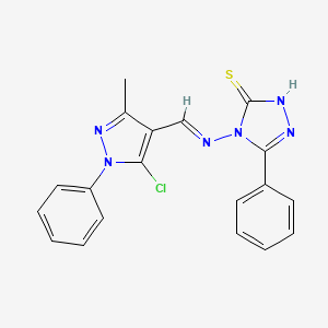 4-{[(E)-(5-chloro-3-methyl-1-phenyl-1H-pyrazol-4-yl)methylidene]amino}-5-phenyl-4H-1,2,4-triazole-3-thiol