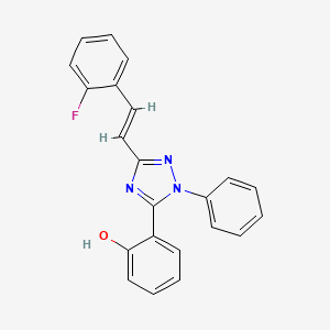 molecular formula C22H16FN3O B11607036 2-{3-[(E)-2-(2-fluorophenyl)ethenyl]-1-phenyl-1H-1,2,4-triazol-5-yl}phenol 