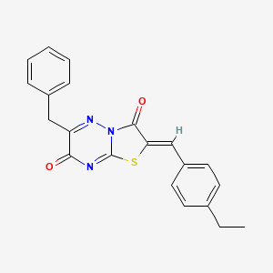 molecular formula C21H17N3O2S B11607054 (2Z)-6-benzyl-2-(4-ethylbenzylidene)-7H-[1,3]thiazolo[3,2-b][1,2,4]triazine-3,7(2H)-dione 