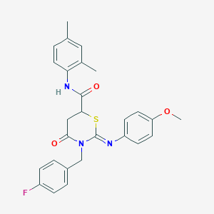 (2E)-N-(2,4-dimethylphenyl)-3-(4-fluorobenzyl)-2-[(4-methoxyphenyl)imino]-4-oxo-1,3-thiazinane-6-carboxamide