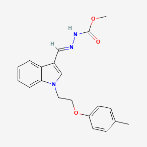 molecular formula C20H21N3O3 B11607070 methyl (2E)-2-({1-[2-(4-methylphenoxy)ethyl]-1H-indol-3-yl}methylidene)hydrazinecarboxylate 