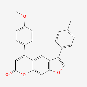 molecular formula C25H18O4 B11607086 5-(4-methoxyphenyl)-3-(4-methylphenyl)-7H-furo[3,2-g]chromen-7-one 