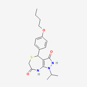 4-(4-butoxyphenyl)-3-hydroxy-1-(propan-2-yl)-4,8-dihydro-1H-pyrazolo[3,4-e][1,4]thiazepin-7(6H)-one