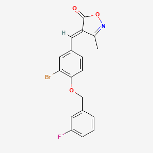 (4E)-4-{3-bromo-4-[(3-fluorobenzyl)oxy]benzylidene}-3-methyl-1,2-oxazol-5(4H)-one