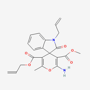 3'-Methyl 5'-prop-2-en-1-yl 2'-amino-6'-methyl-2-oxo-1-(prop-2-en-1-yl)-1,2-dihydrospiro[indole-3,4'-pyran]-3',5'-dicarboxylate