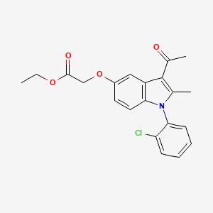 molecular formula C21H20ClNO4 B11607173 ethyl {[3-acetyl-1-(2-chlorophenyl)-2-methyl-1H-indol-5-yl]oxy}acetate 