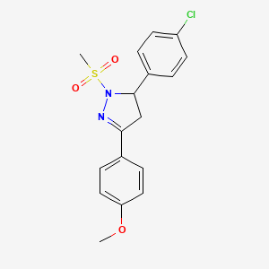 5-(4-chlorophenyl)-3-(4-methoxyphenyl)-1-(methylsulfonyl)-4,5-dihydro-1H-pyrazole