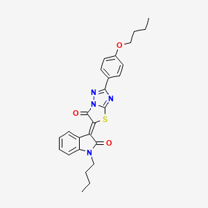 (3Z)-3-[2-(4-butoxyphenyl)-6-oxo[1,3]thiazolo[3,2-b][1,2,4]triazol-5(6H)-ylidene]-1-butyl-1,3-dihydro-2H-indol-2-one